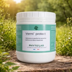 PHYTO'LAB Vermifuge poudre naturel chien chat terre de diatomée ail courge